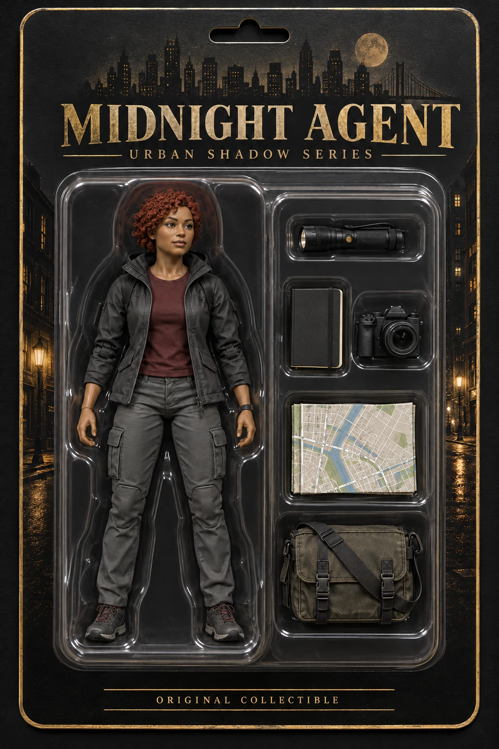 Original fictional Midnight Agent collectible figure